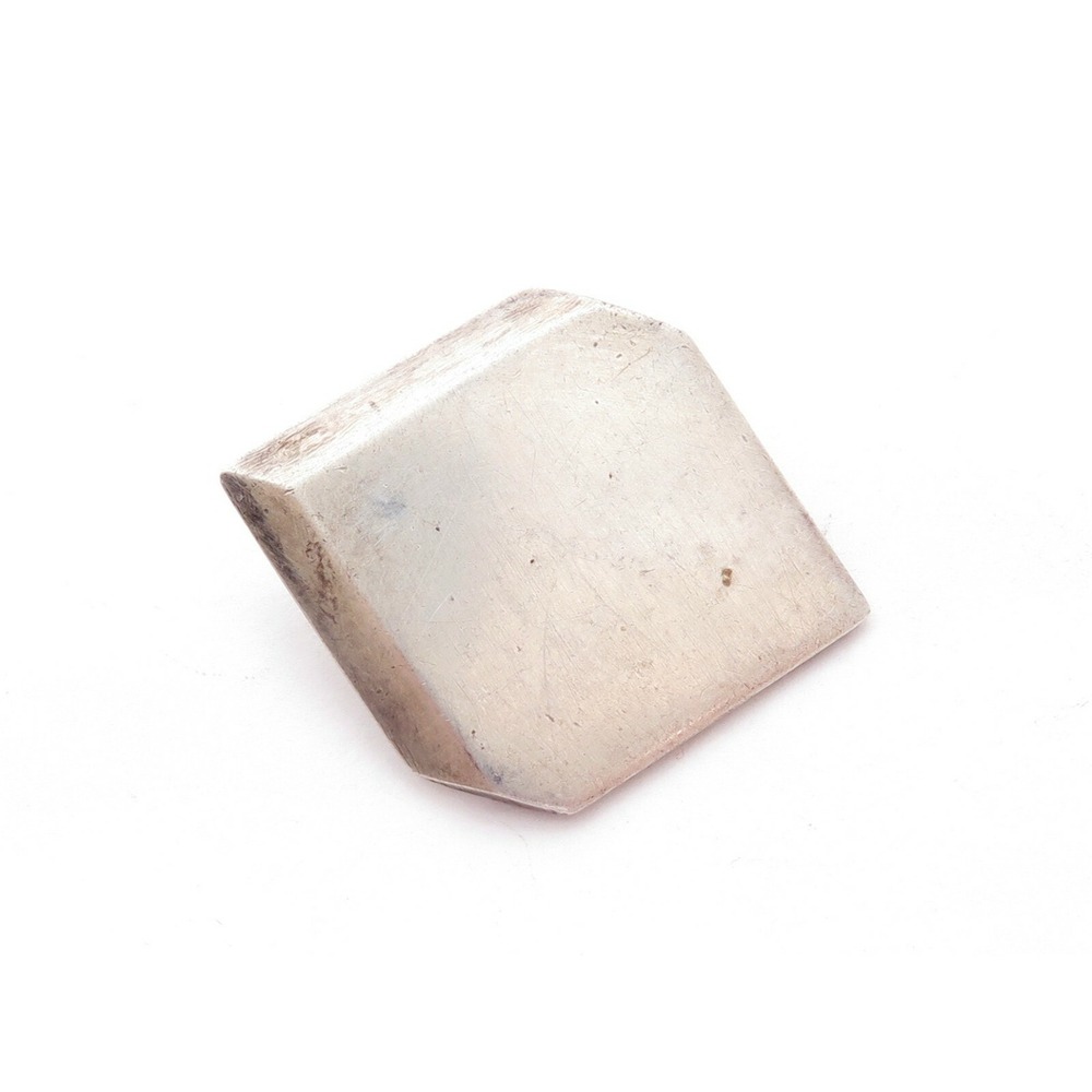 VINTAGE ANTIQUE GEOMETRIC CUBE SQUARE LARGE STERLING SILVER BUTTON*925*HEAVY 12g
